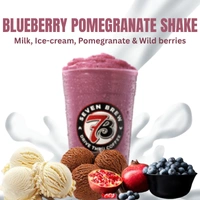 Shakes 14 7 Brew Blueberry Pomegranate Shake made with creamy ice cream base and blended berry and pomegranate flavors.