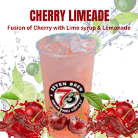 Lemonades 13 7 Brew Cherry Limeade — bright cherry and zesty lime over ice; sweet-tart and refreshing.