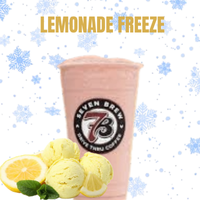 Lemonades 15 7 Brew Lemon Freeze — blended frozen lemonade; slushy-smooth, tart and icy.
