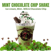 Shakes 10 7 Brew Mint Chocolate Chip Shake with mint flavor and chocolate chips.