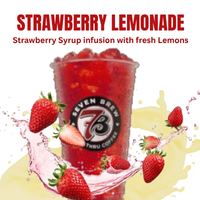 Lemonades 10 7 Brew Strawberry Lemonade — juicy strawberry with balanced lemon tartness; ice-cold refreshment.