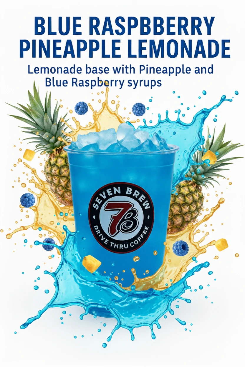 Lemonades 20 7 Brew Blue Raspberry Pineapple Lemonade Chiller — frozen lemonade with blue raspberry and juicy pineapple.