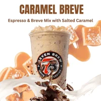 Classics 13 Caramel breve made with espresso and half-and-half, delivering a rich, creamy texture with smooth caramel sweetness.